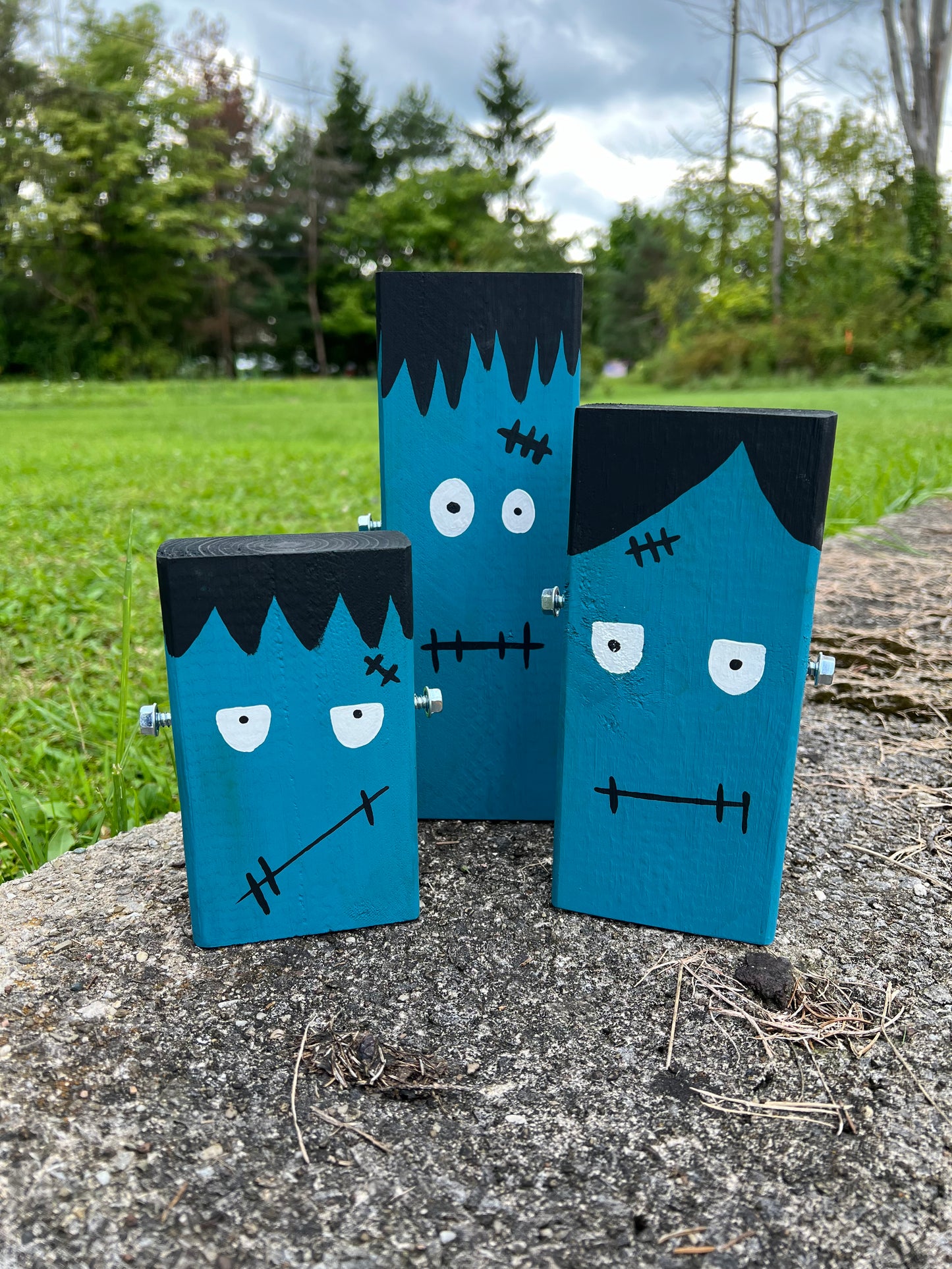 Hand Painted Frankenstein Decor Set