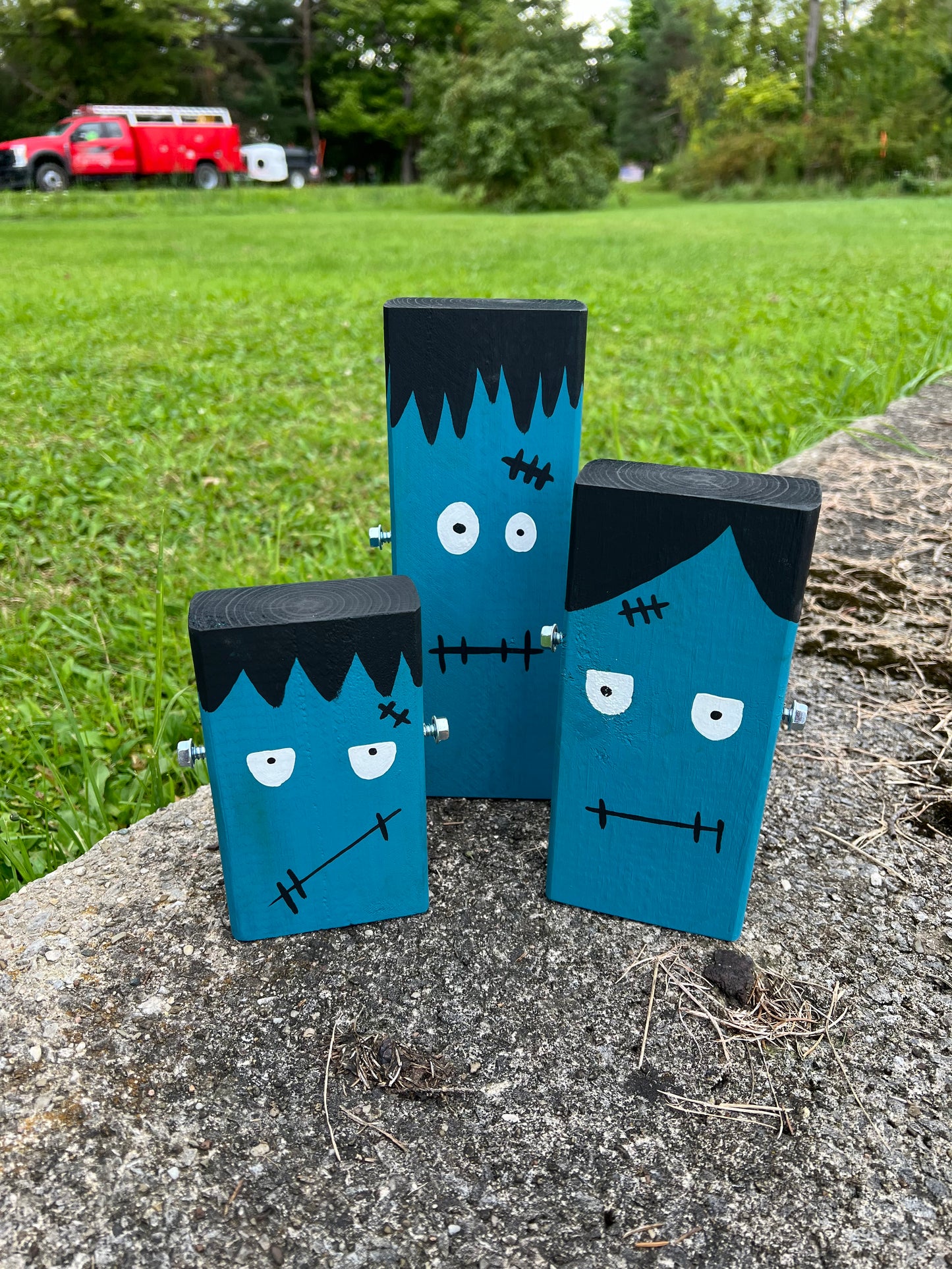 Hand Painted Frankenstein Decor Set