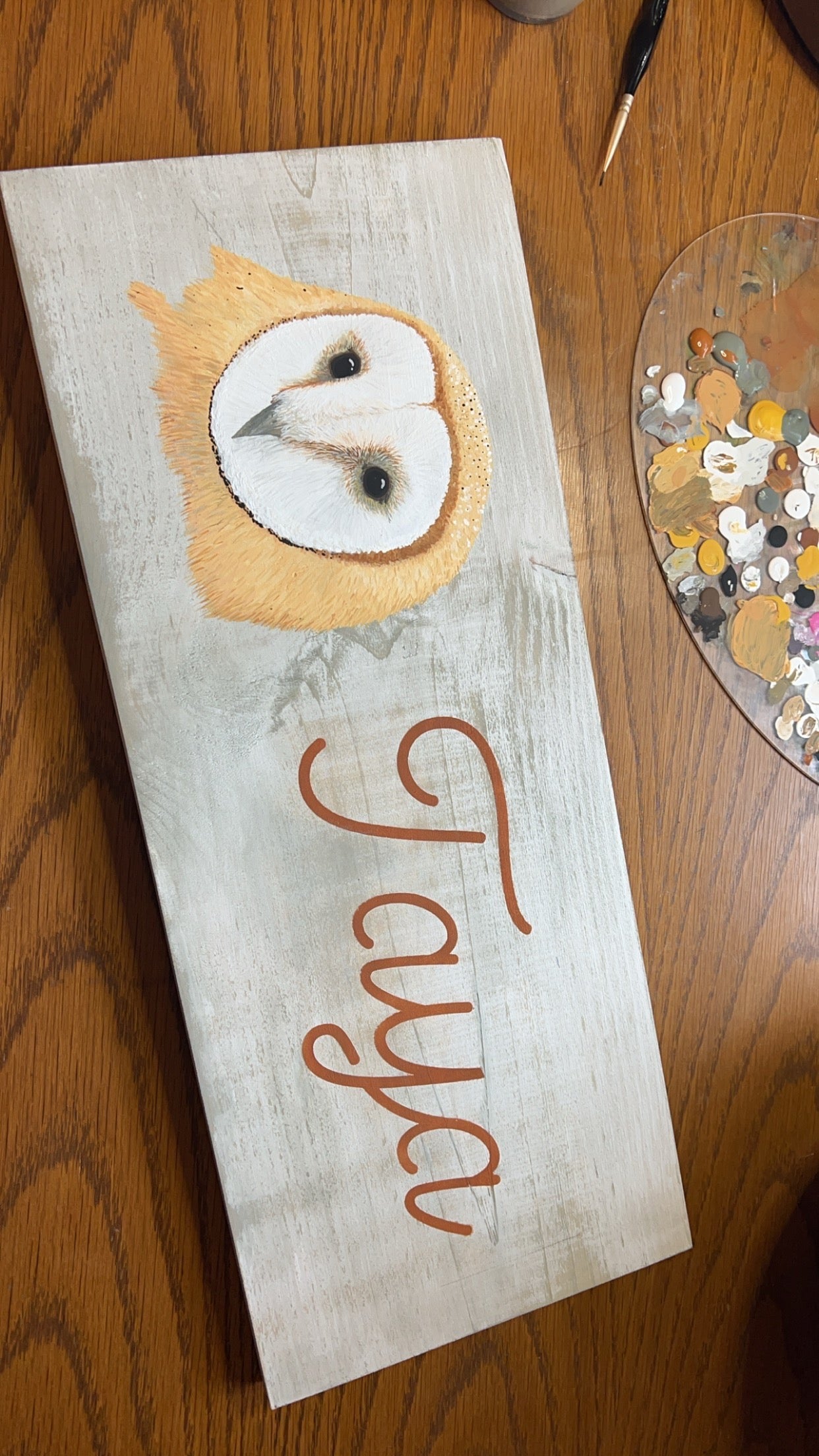 Hand Painted Custom Wooden Stall Sign - Weathered Grey