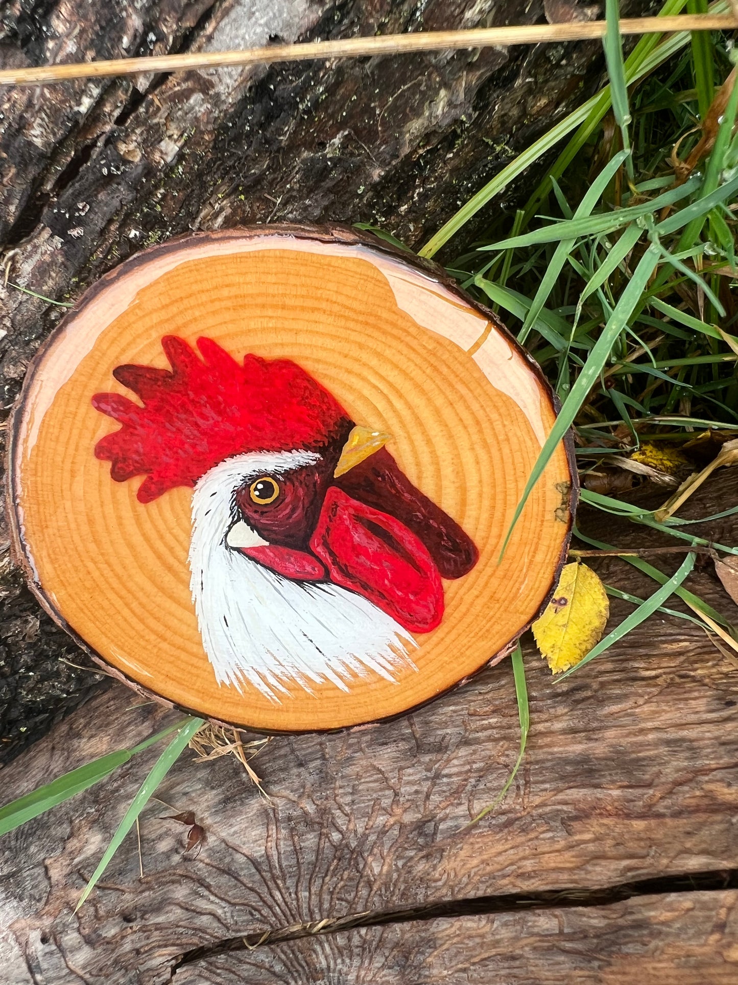 Hand Painted Custom Wood Slice Epoxy Sealed