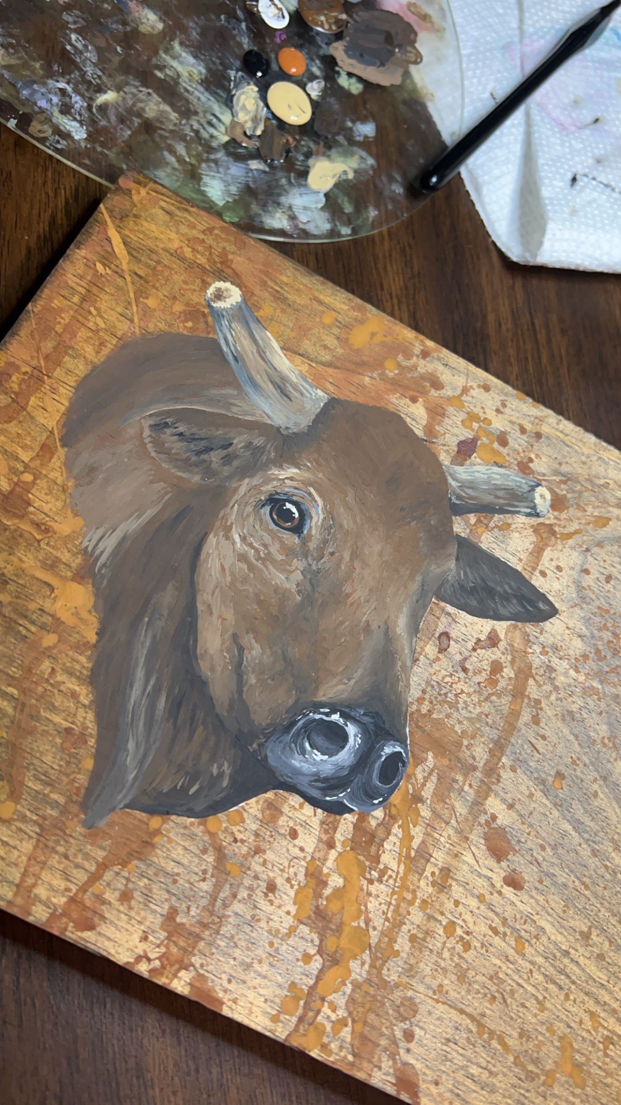 Hand Painted Custom Wooden Stall Sign - Walnut Stain