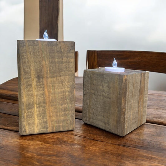 DIY Wooden Candle Holder Set