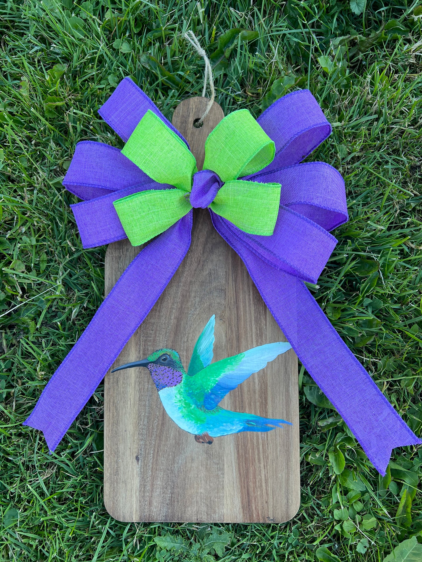 Hand Painted Hummingbird Cutting Board Decor