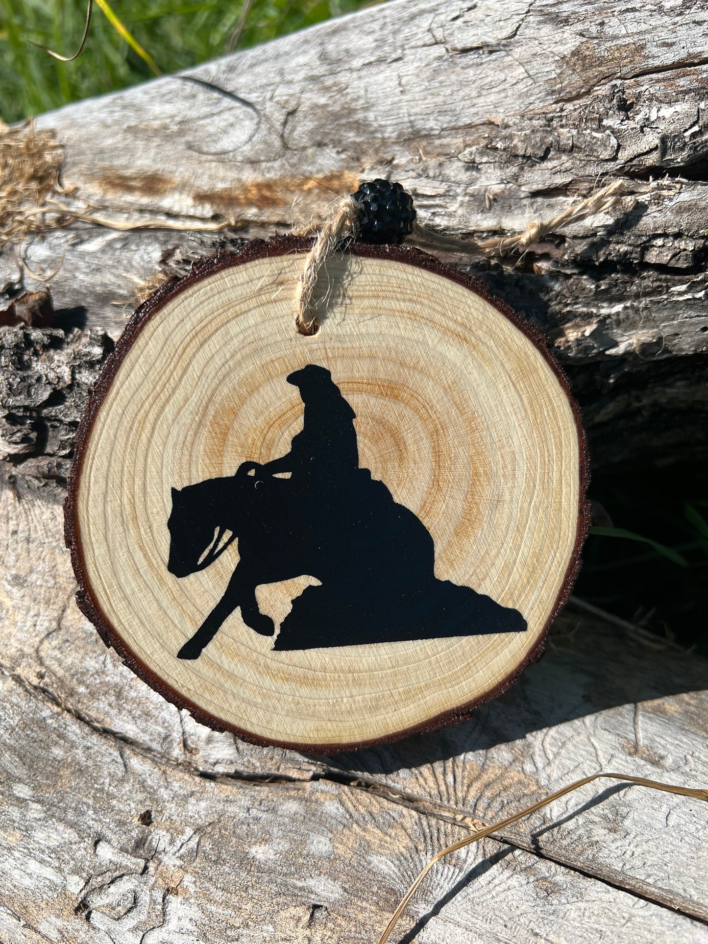 Hand Painted Reiner Wood Slice Ornament Painted