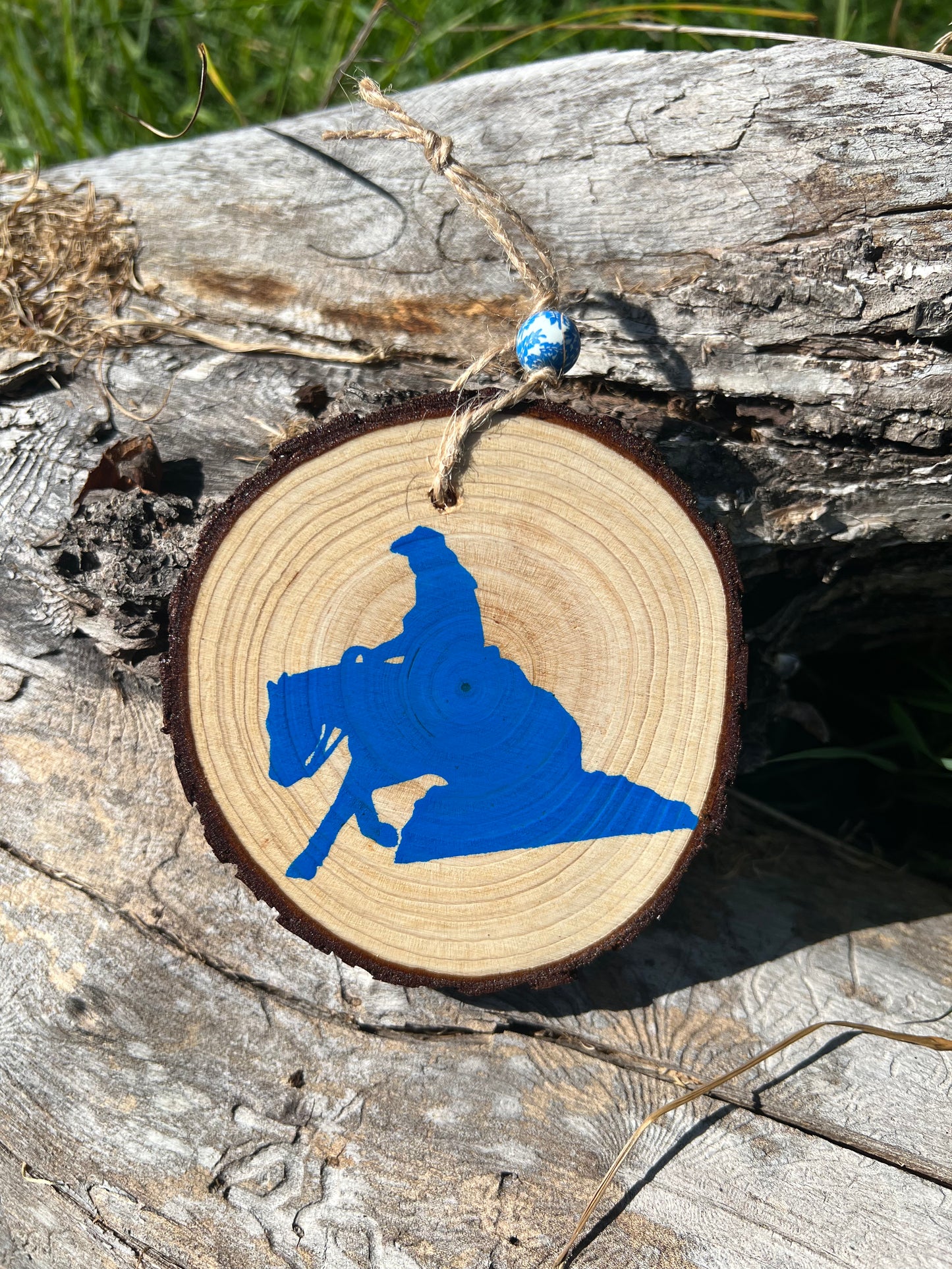Hand Painted Reiner Wood Slice Ornament Painted