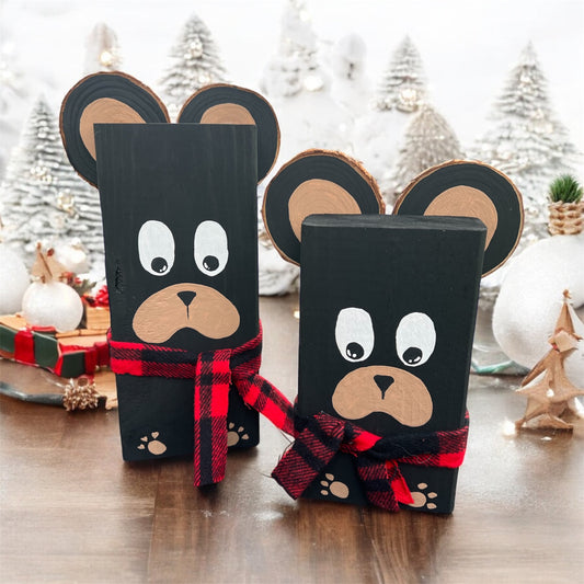 Hand Painted Bear Decor Set