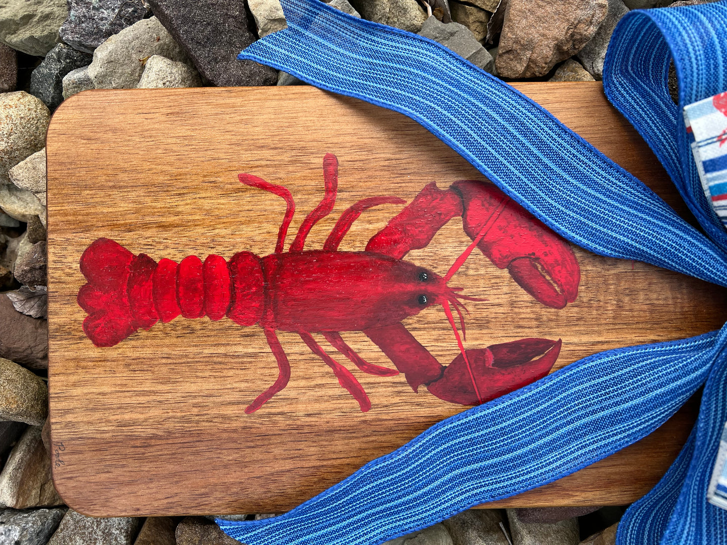 Hand Painted Lobster Cutting Board Decor