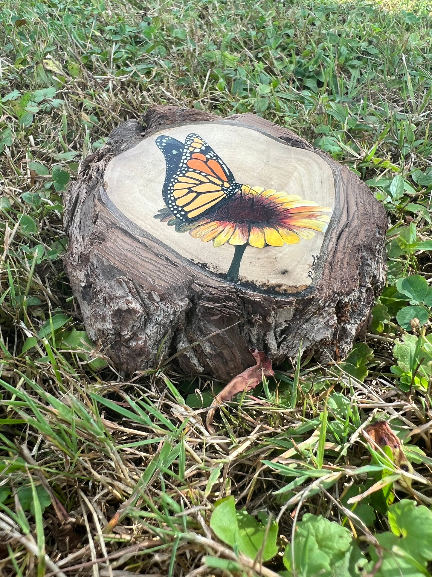 Hand Painted Monarch Live Edge