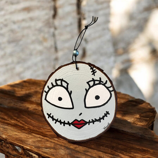 Hand Painted Sally Wood Slice Ornament