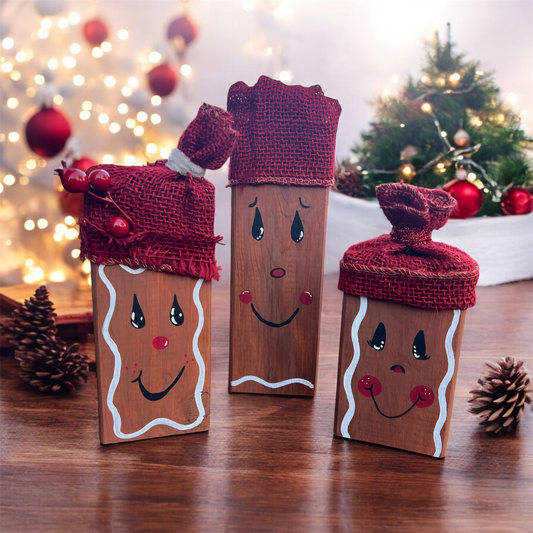 Hand Painted Gingerbread Decor Set