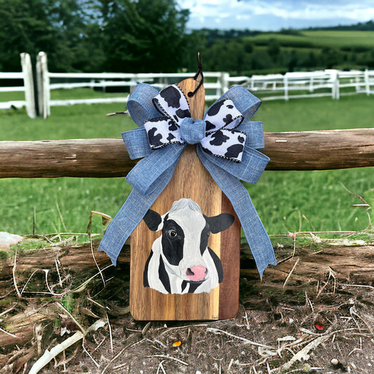 Hand Painted Cow Cutting Board Decor