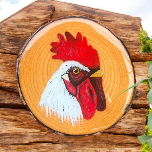 Hand Painted Custom Wood Slice Epoxy Sealed
