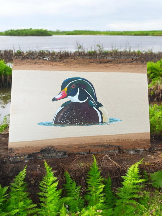 Live Edge Basswood Wood Duck