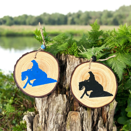 Hand Painted Reiner Wood Slice Ornament Painted