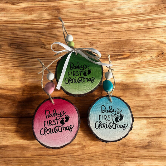 Hand Painted Baby’s First Ornament